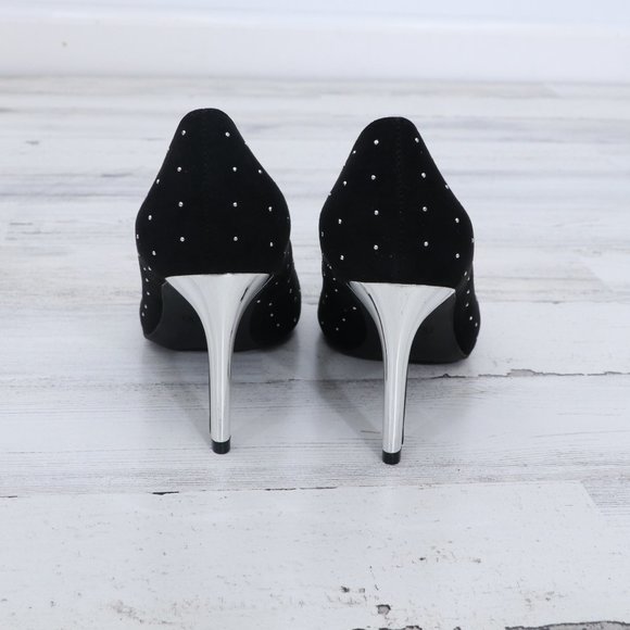 Adrienne Vittadini Studded Stiletto Pump Black Silver - Picture 4 of 9